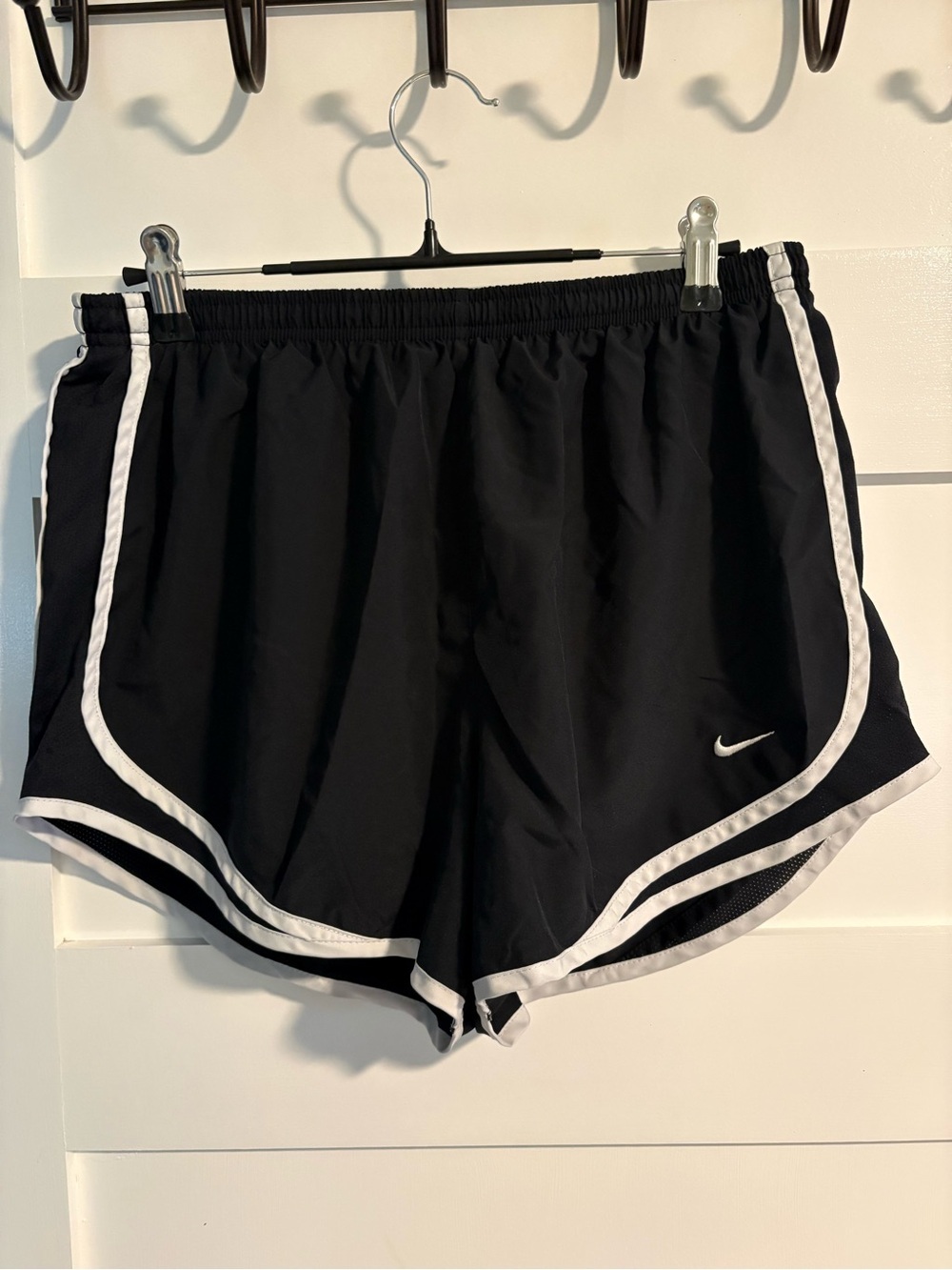 Nike Black Women's Athletic Shorts with White Trim